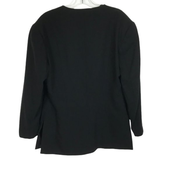 Womens Size 12 J. Crew Black Vintage Pure Wool Longline Blazer Jacket - Picture 3 of 3